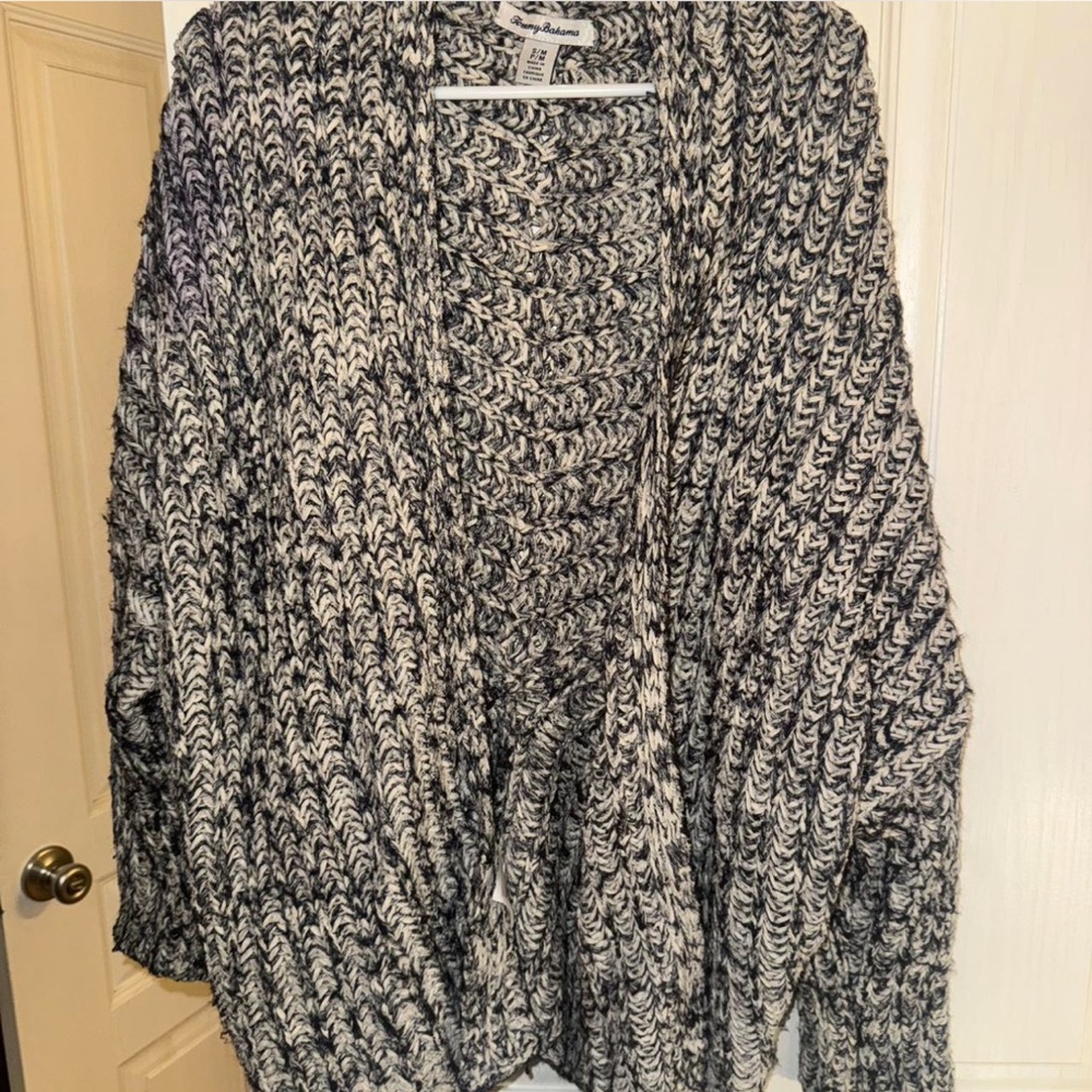 Tommy Bahama Blue and White Knit Cardigan
